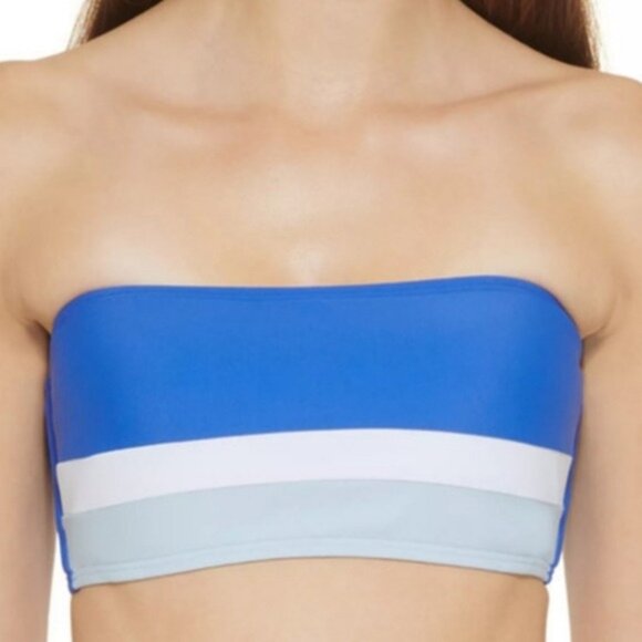 Dkny Other - DKNY Bandeau Colorblock Bikini Swim Top Medium New Blue Beach Vacation Travel